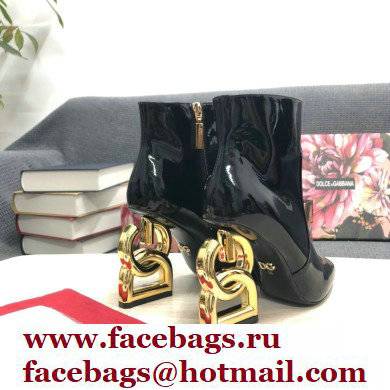 Dolce  &  Gabbana Heel 10.5cm ankle boots with DG Pop heel Patent Black 2022